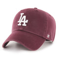 Los Angeles Dodgers MLB Clean Up Dark Maroon Cap product image 1, provided for visual reference and product detail review