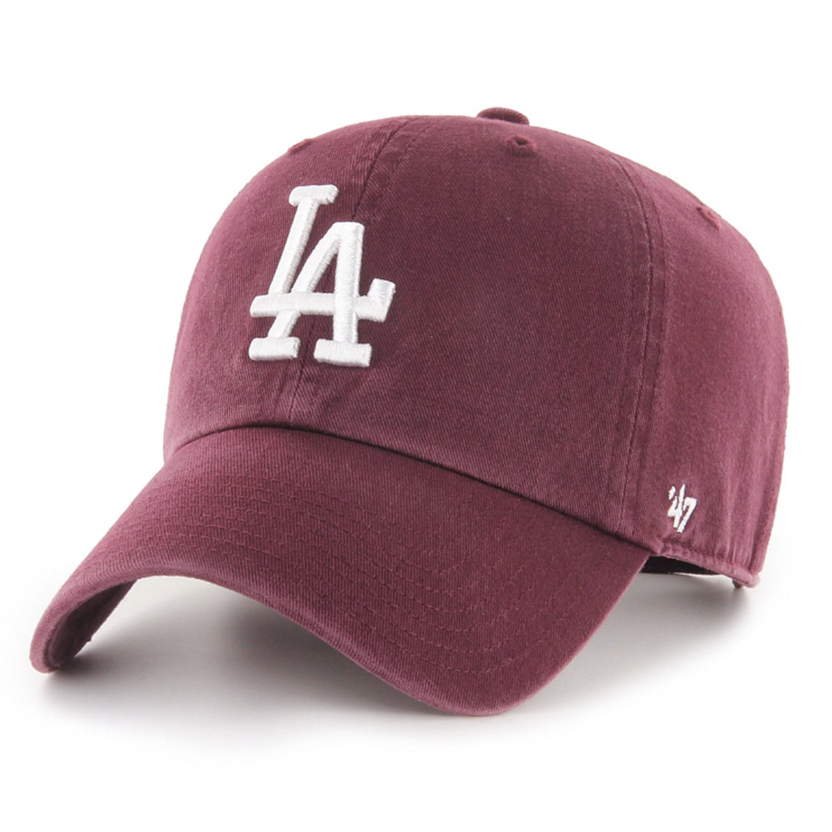 Los Angeles Dodgers MLB Clean Up Dark Maroon Cap product image 1, provided for visual reference and product detail review