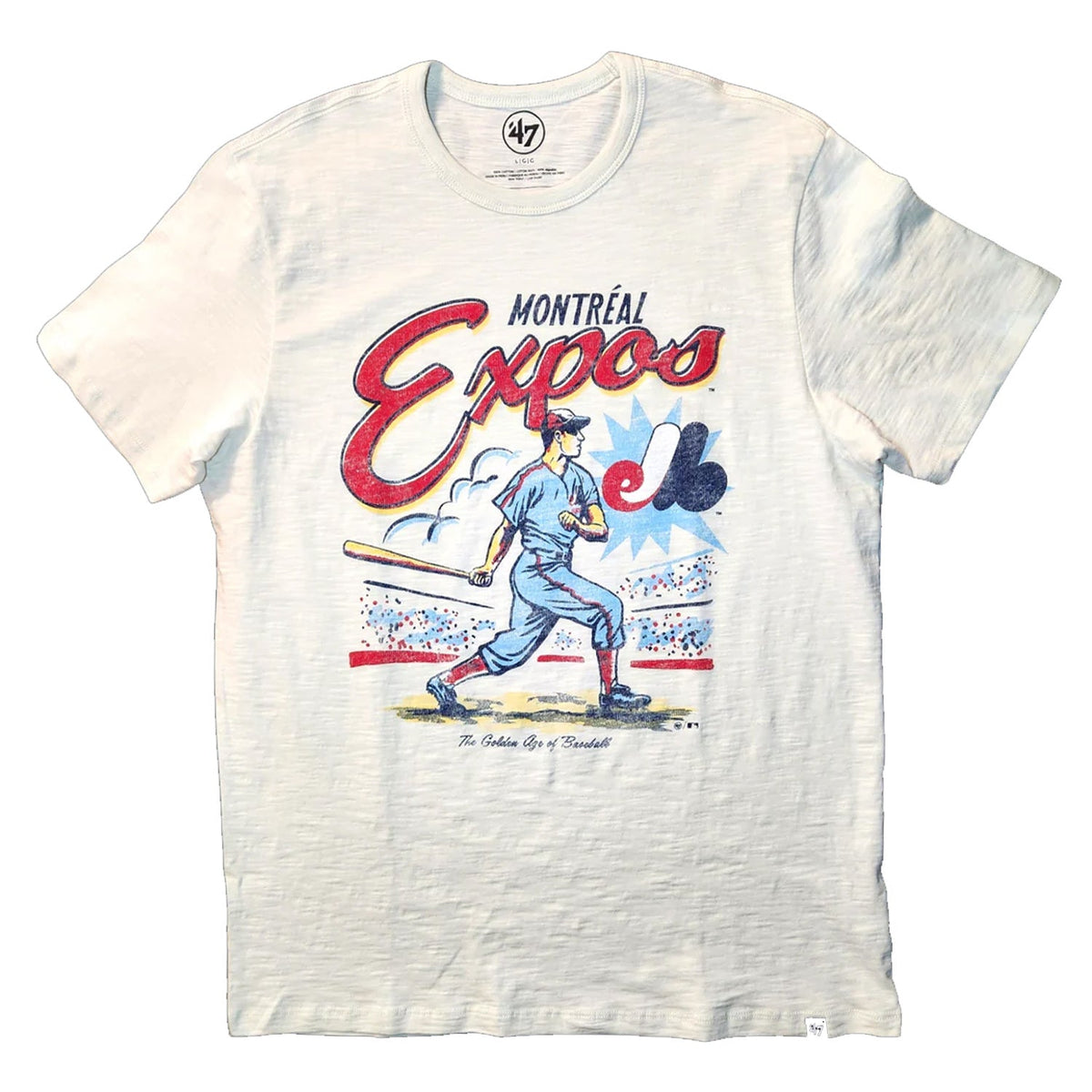 Montreal Expos MLB Golden Age '47 Scrum T-Shirt product image 1, provided for visual reference and product detail review