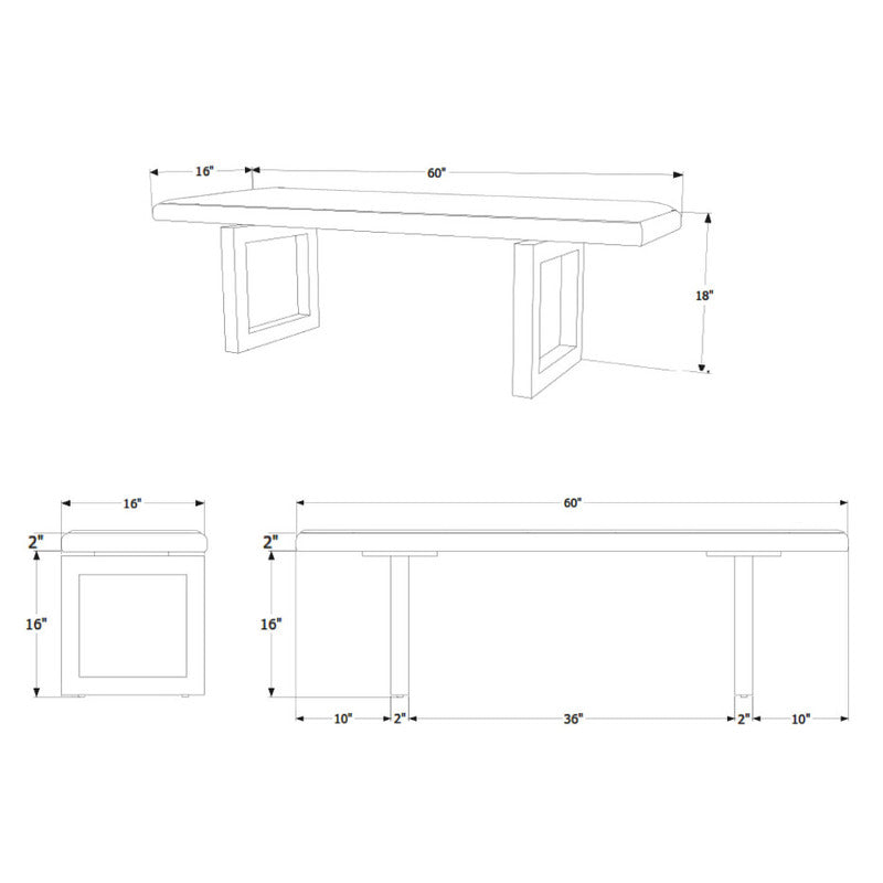 GAX 16 Leather Bench