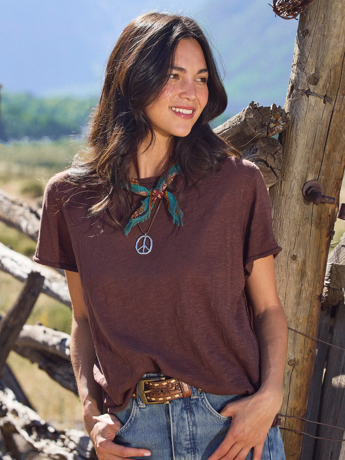 Aiden Cotton Tee - Chocolate