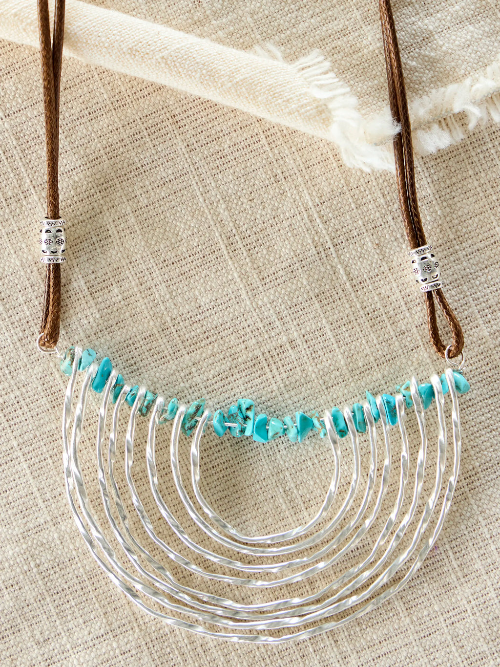 Half Moon Silver & Turquoise Necklace