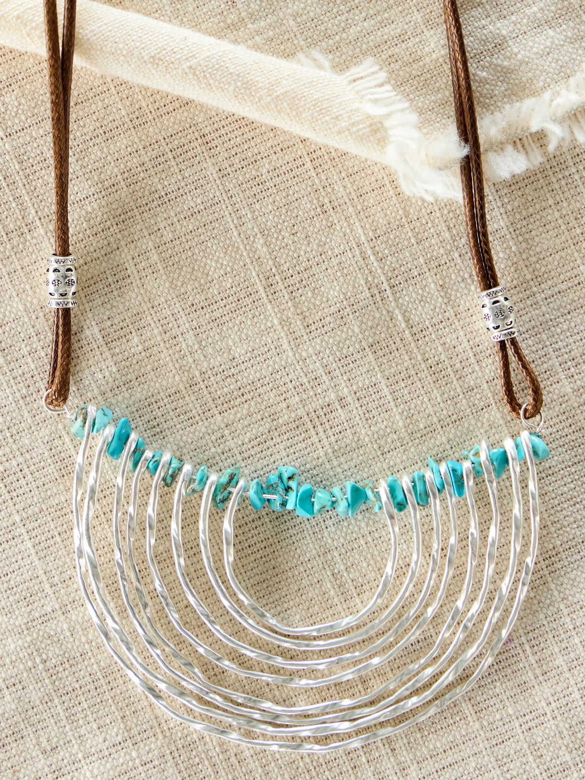Half Moon Silver & Turquoise Necklace