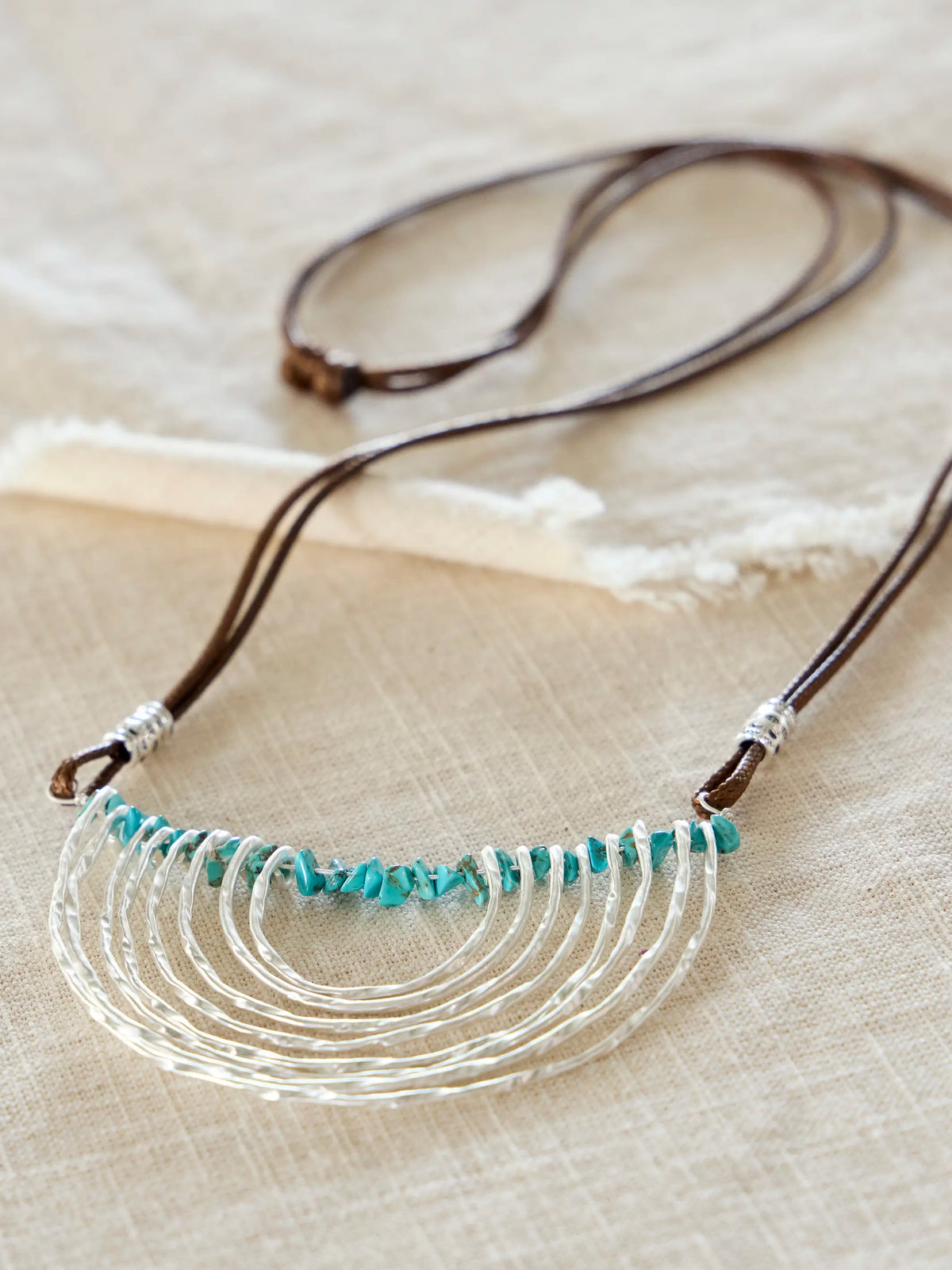Half Moon Silver & Turquoise Necklace