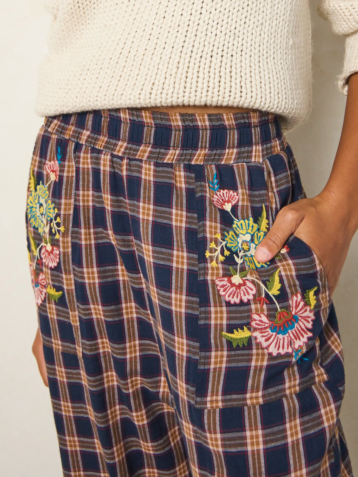 Beckett Flannel Pants - Embroidered Plaid