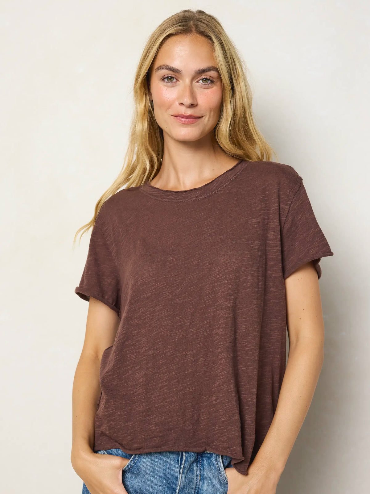 Aiden Cotton Tee - Chocolate