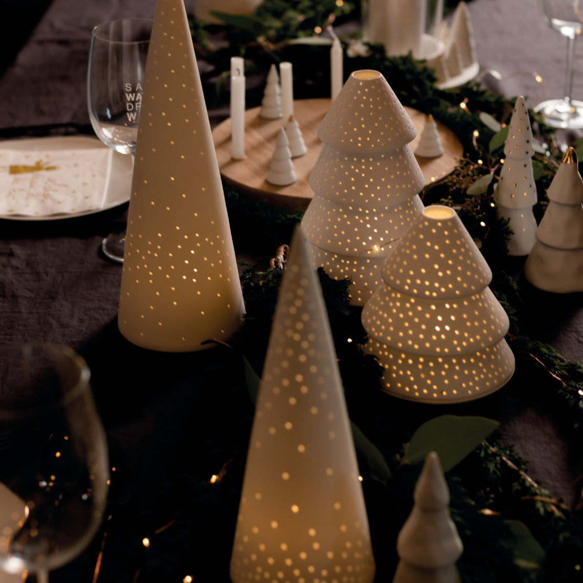 Fir Tree Candle Holder Set