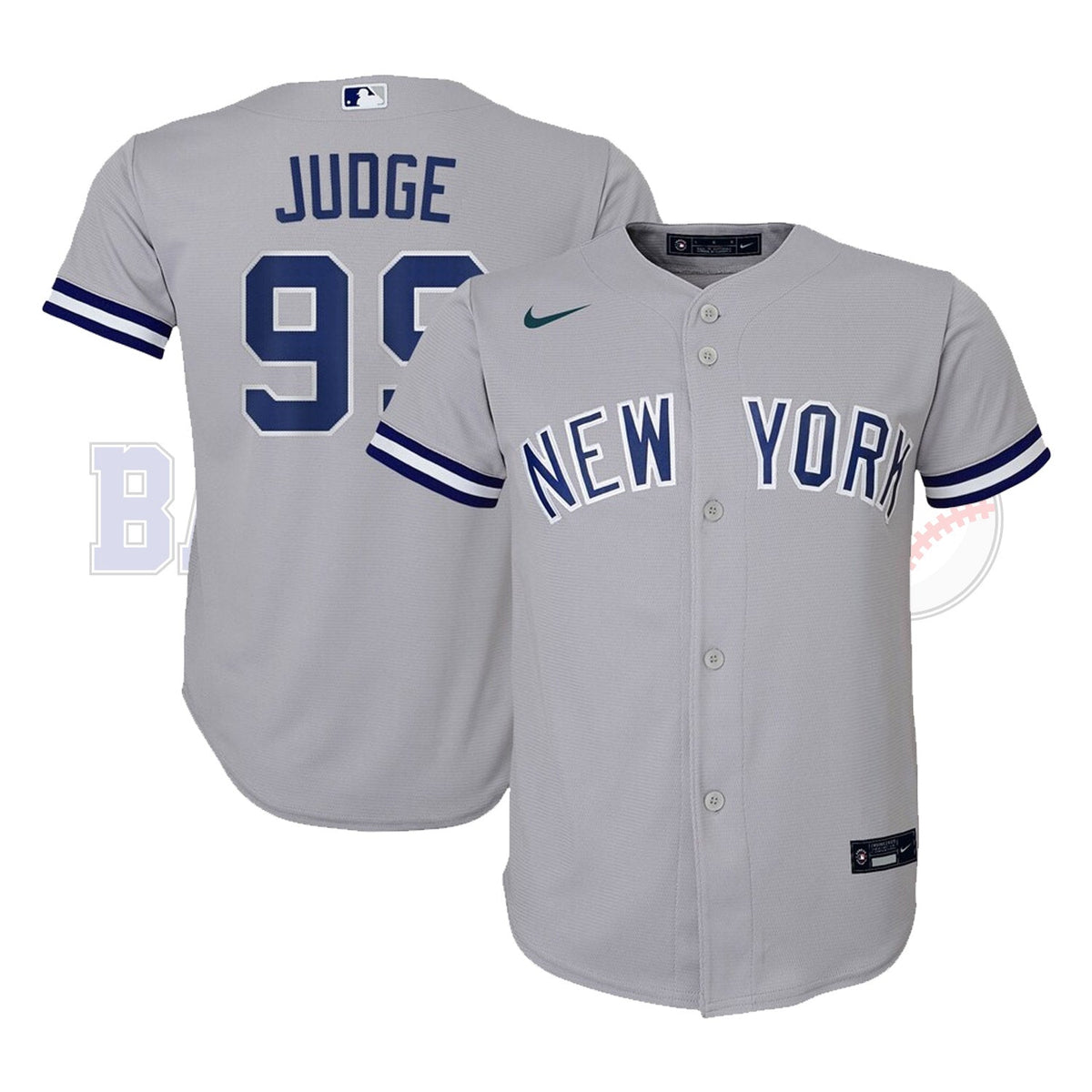 Aaron Judge New York Yankees Road Youth Twill Jersey product image 1, provided for visual reference and product detail review