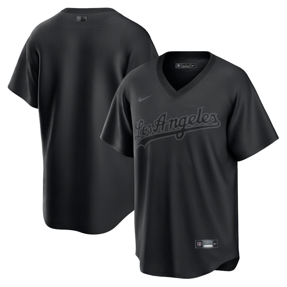 Los Angeles Dodges Pitch Black Fashion Jersey product image 1, provided for visual reference and product detail review