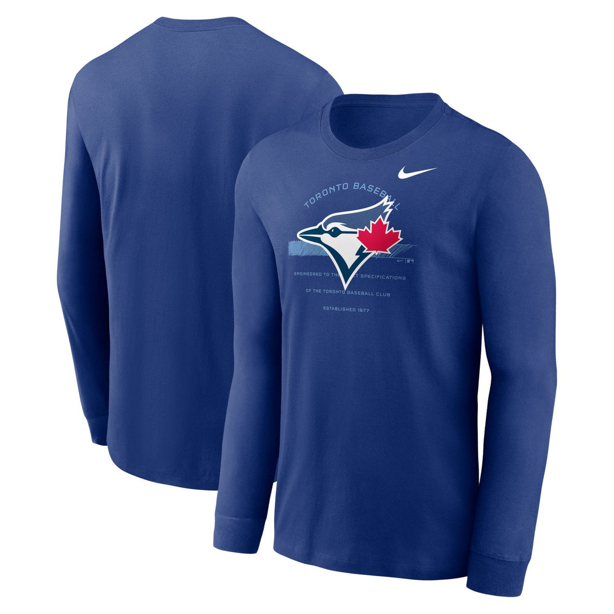Toronto Blue Jays Over Arch Youth Long Sleeve Shirt product image 1, provided for visual reference and product detail review
