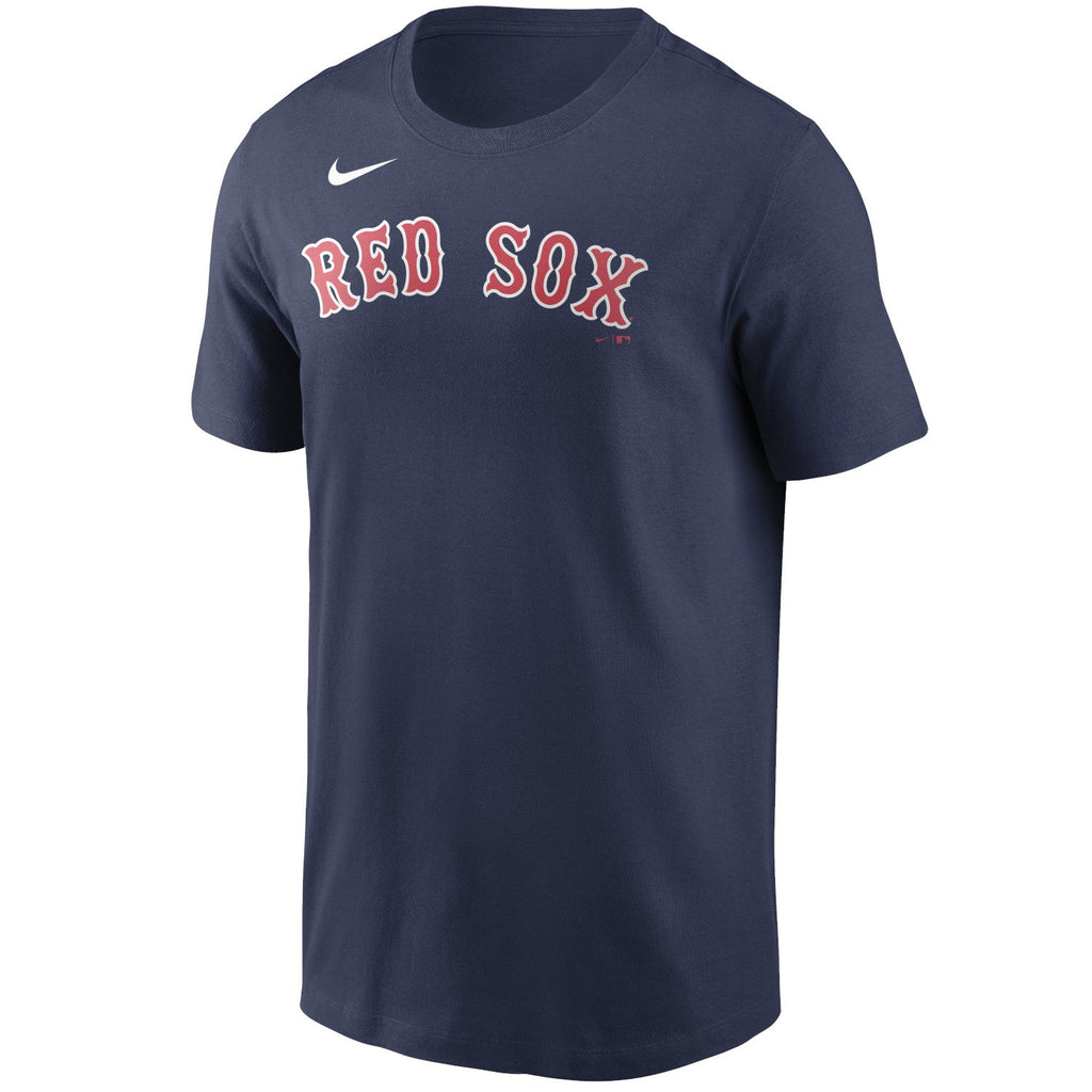 Boston Red Sox Men Cotton Wordmark T-Shirt product image 1, provided for visual reference and product detail review